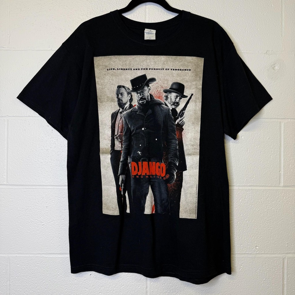 VTG Django Unchained Quentin Tarantino Movie Promo 2012 TShirt Mens Size L b1894